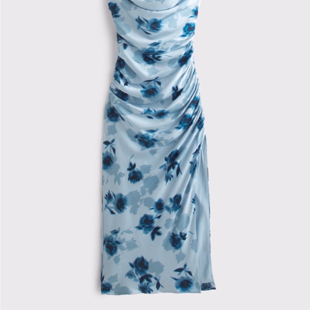 Elegant Blue Floral Dress